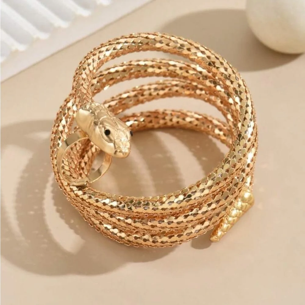Serpentina Luxe Snake Wrap Ring Bracelet